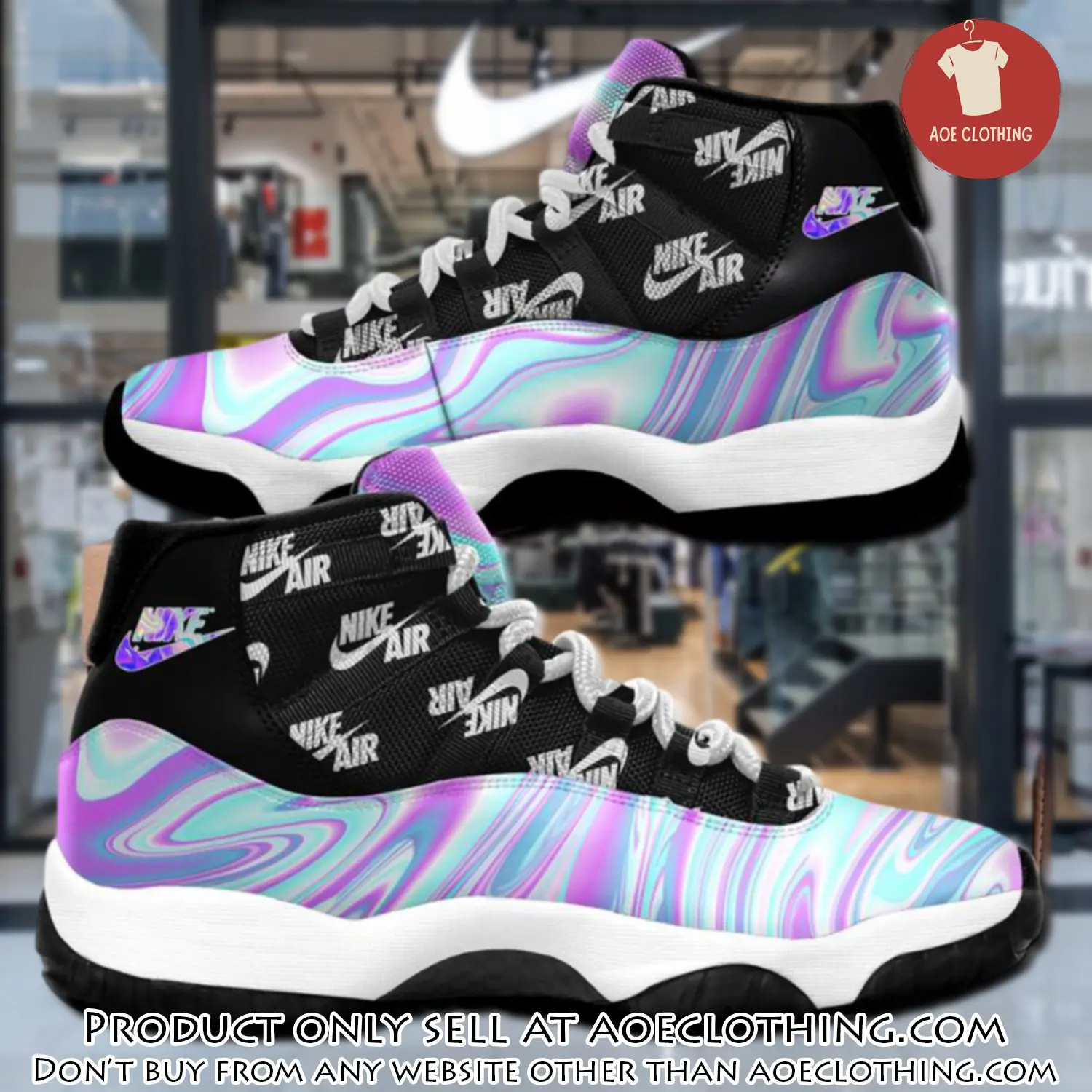 Nike reflective color air jordan 11 sneakers sport shoes aoe0446634